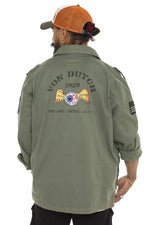 Khaki cotton jacket in military style - Image n°2