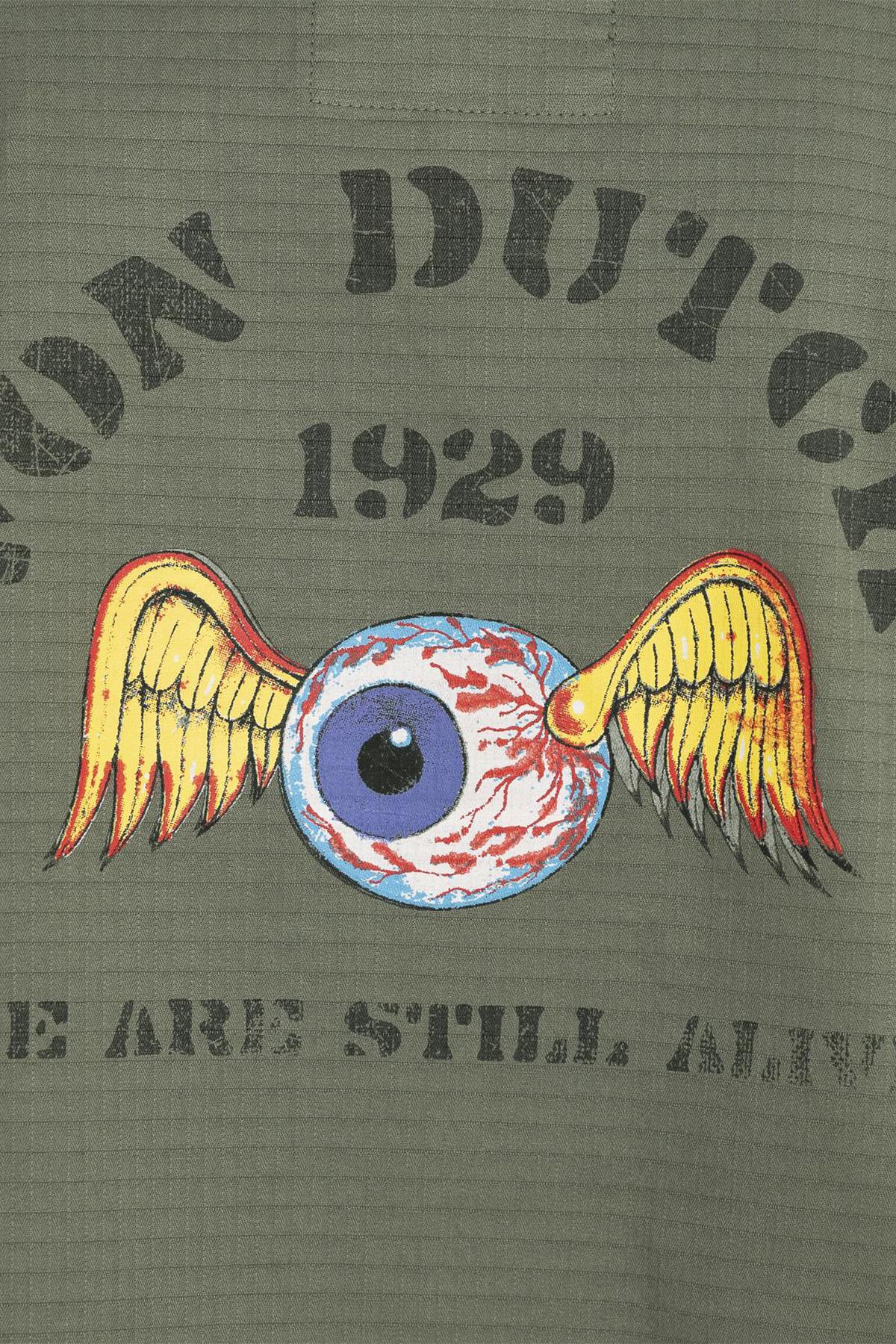 Khaki cotton jacket in military style - Image n°3