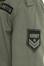 Khaki cotton jacket in military style - Image n°4