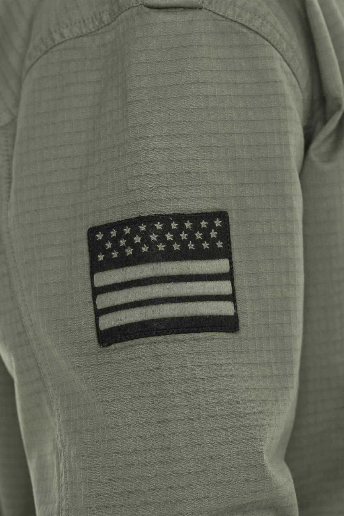 Khaki cotton jacket in military style - Image n°5