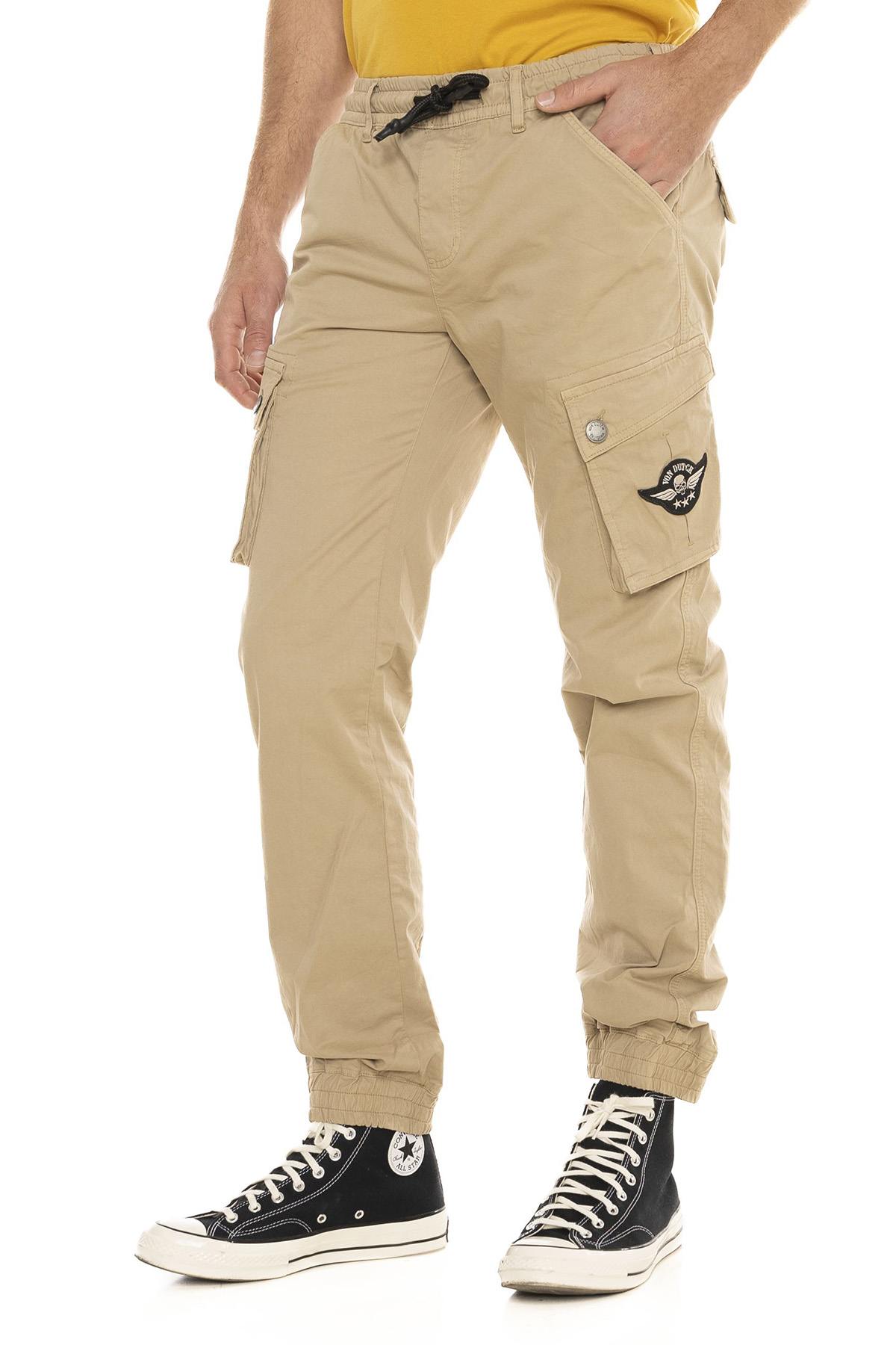Beige cotton cargo pants - Image n°1