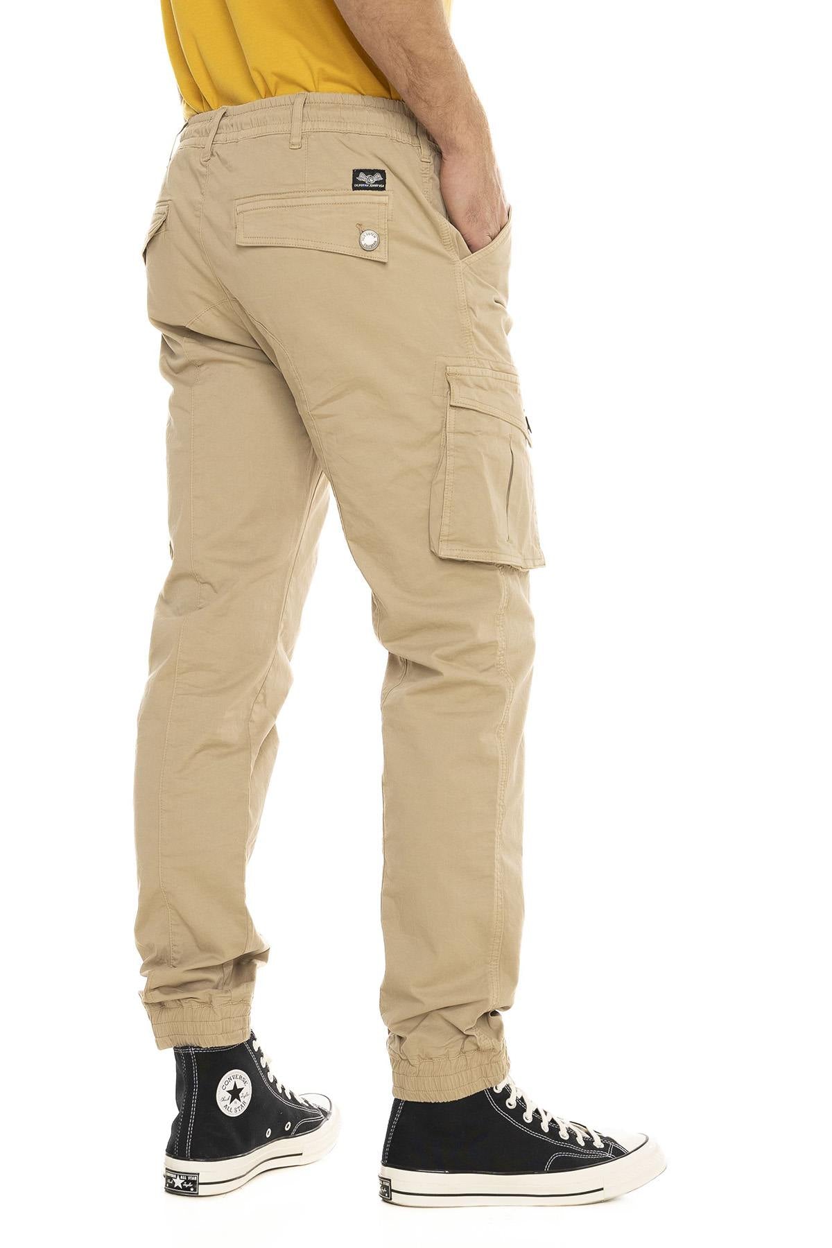 Beige cotton cargo pants - Image n°5