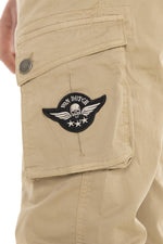 Beige cotton cargo pants - Image n°2