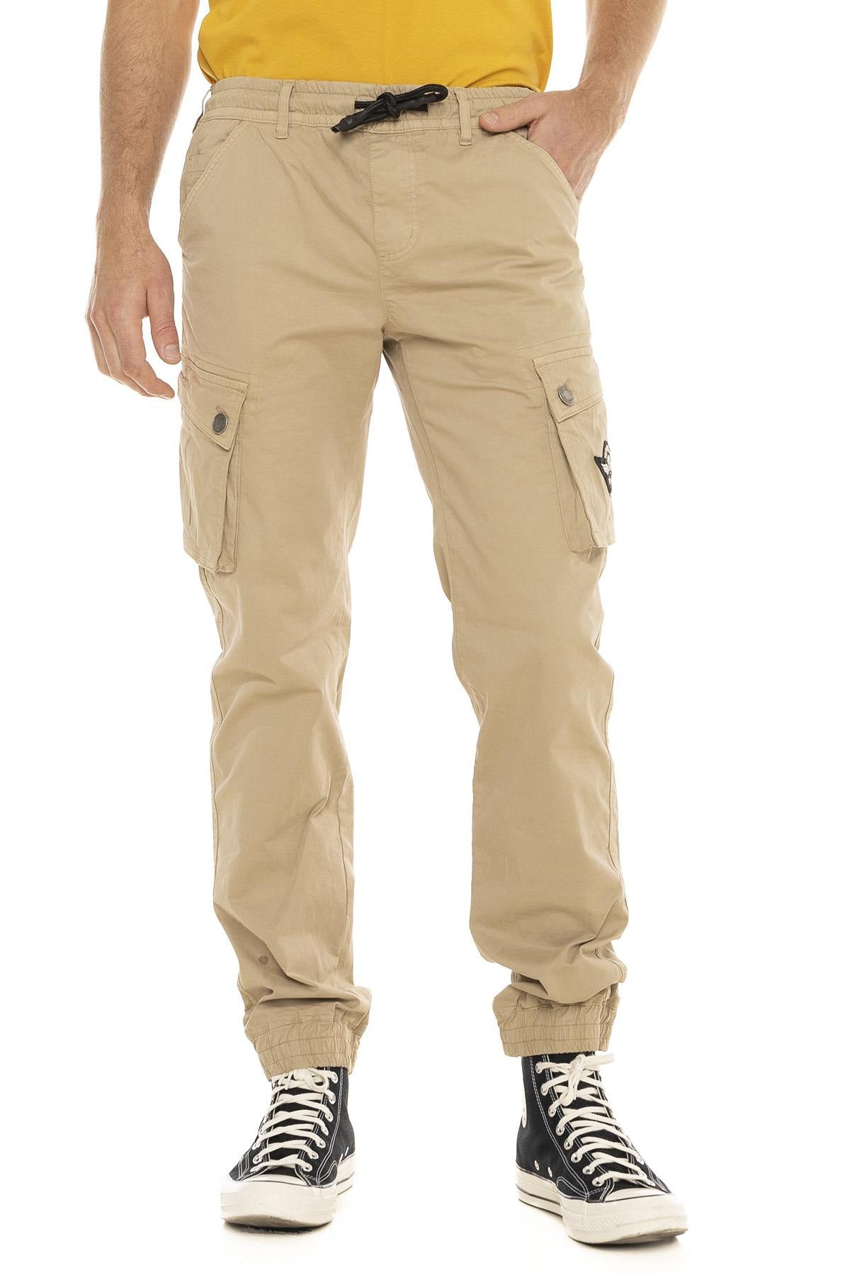 Beige cotton cargo pants - Image n°3