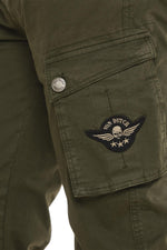 Khaki cotton cargo pants - Image n°3