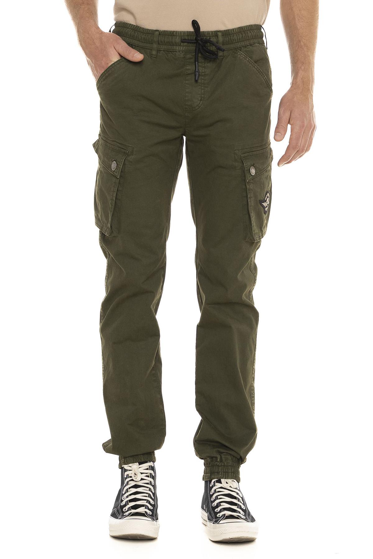 Khaki cotton cargo pants - Image n°1