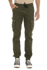 Khaki cotton cargo pants - Image n°1