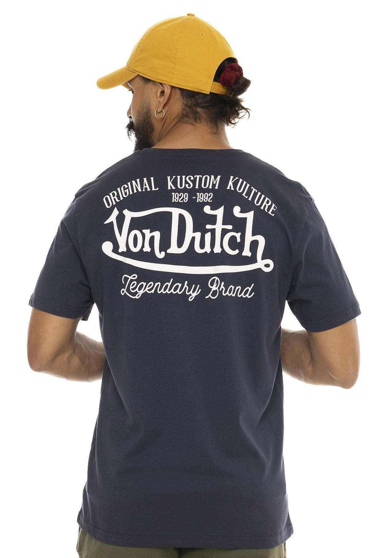 Navy blue cotton t-shirt with winged eye logo - Image n°2