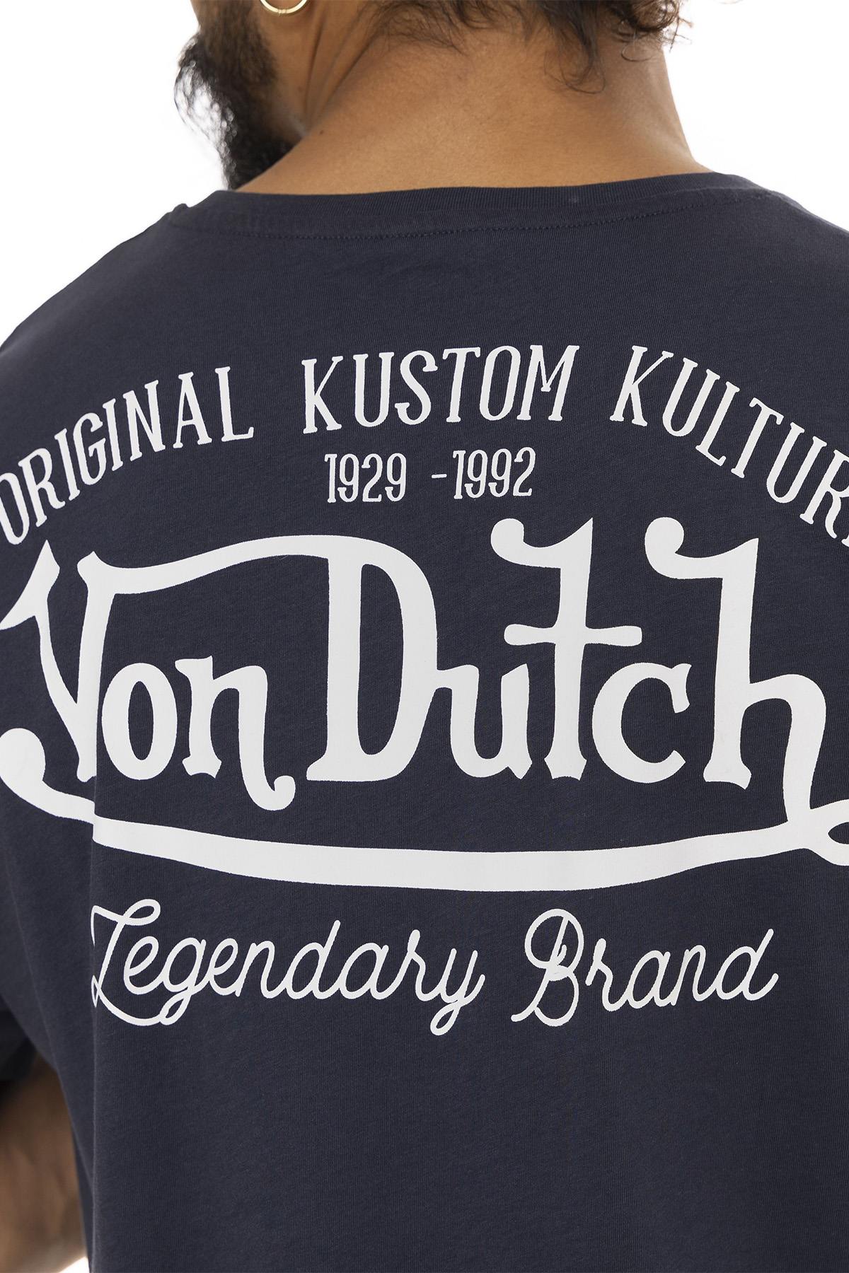 Navy blue cotton t-shirt with winged eye logo - Image n°3