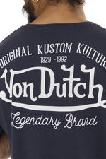 Navy blue cotton t-shirt with winged eye logo - Image n°3