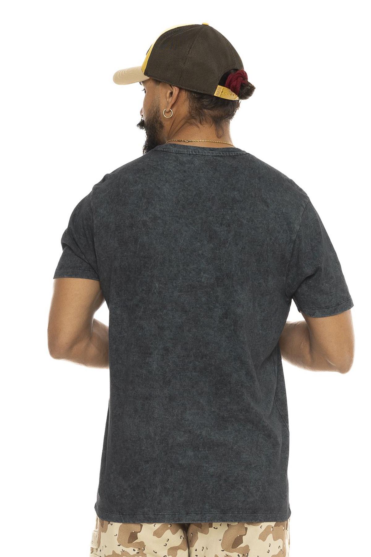 Faded gray cotton t-shirt with flaming eye logo - Image n°3