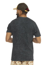 Faded gray cotton t-shirt with flaming eye logo - Image n°3