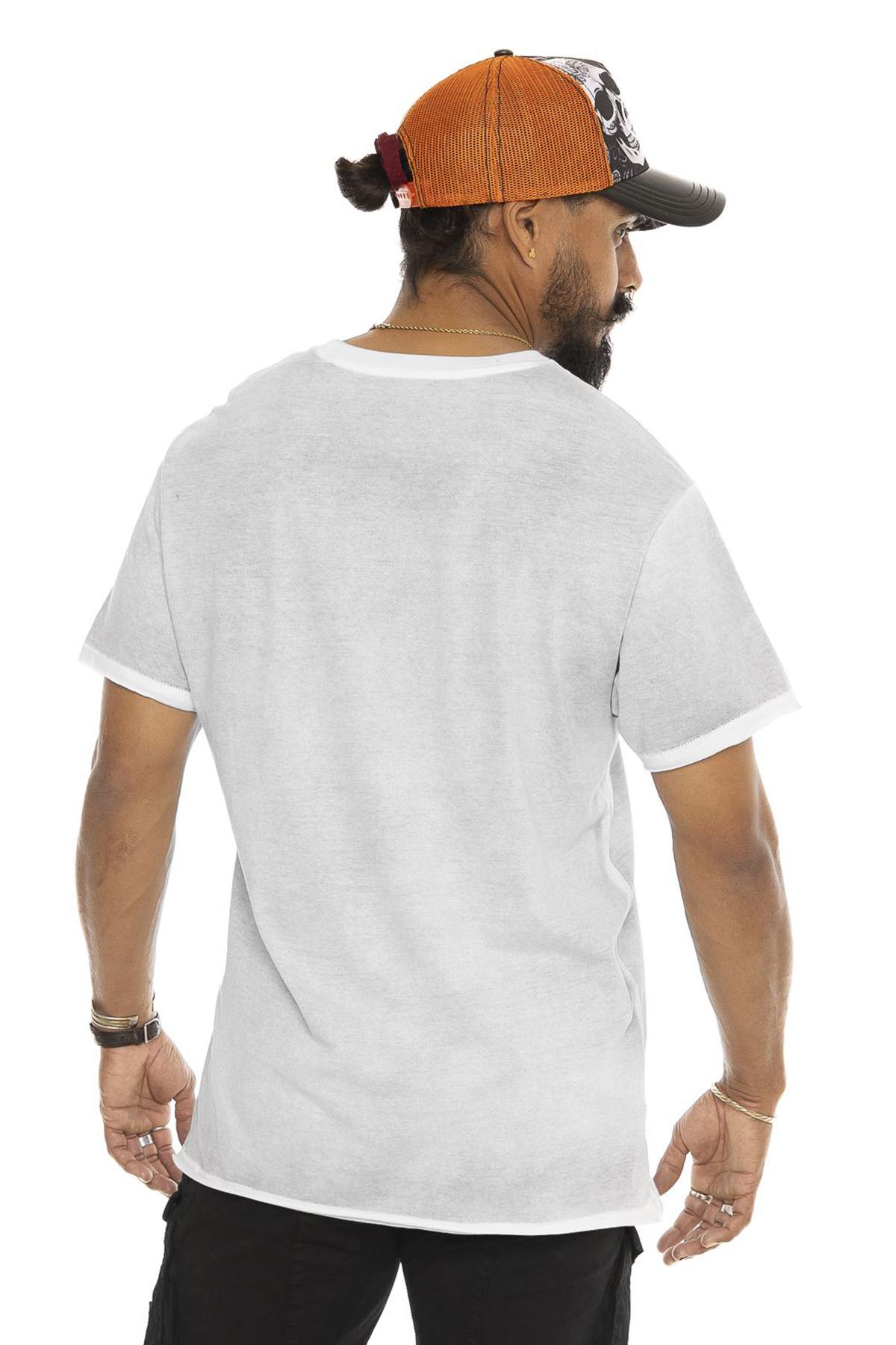 White t-shirt with motorcycle print - Image n°2
