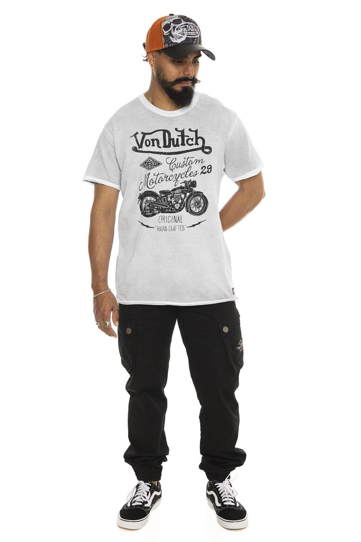 White t-shirt with motorcycle print - Image n°4
