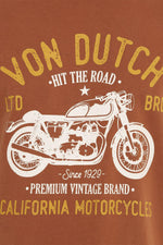 Terracotta T-shirt with motorcycle print - Image n°2