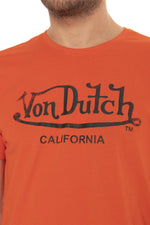 Orange cotton t-shirt with black logo - Image n°2