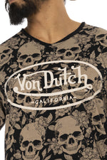 Fine cotton t-shirt with skull pattern - Image n°2