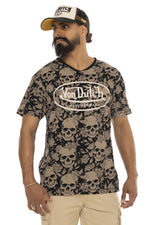 Fine cotton t-shirt with skull pattern - Image n°1