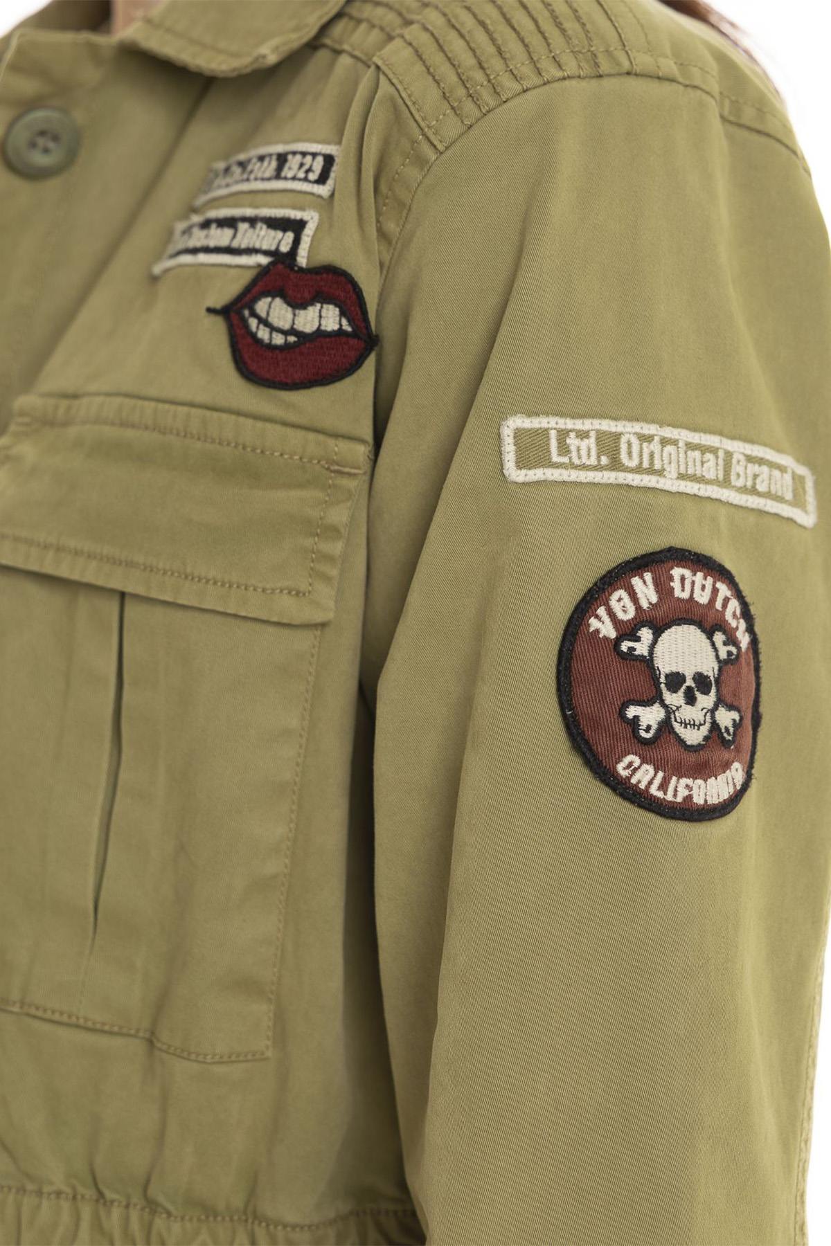 Women's military style khaki cotton jacket - Image n°3