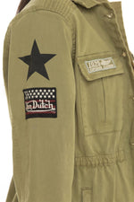 Women's military style khaki cotton jacket - Image n°9