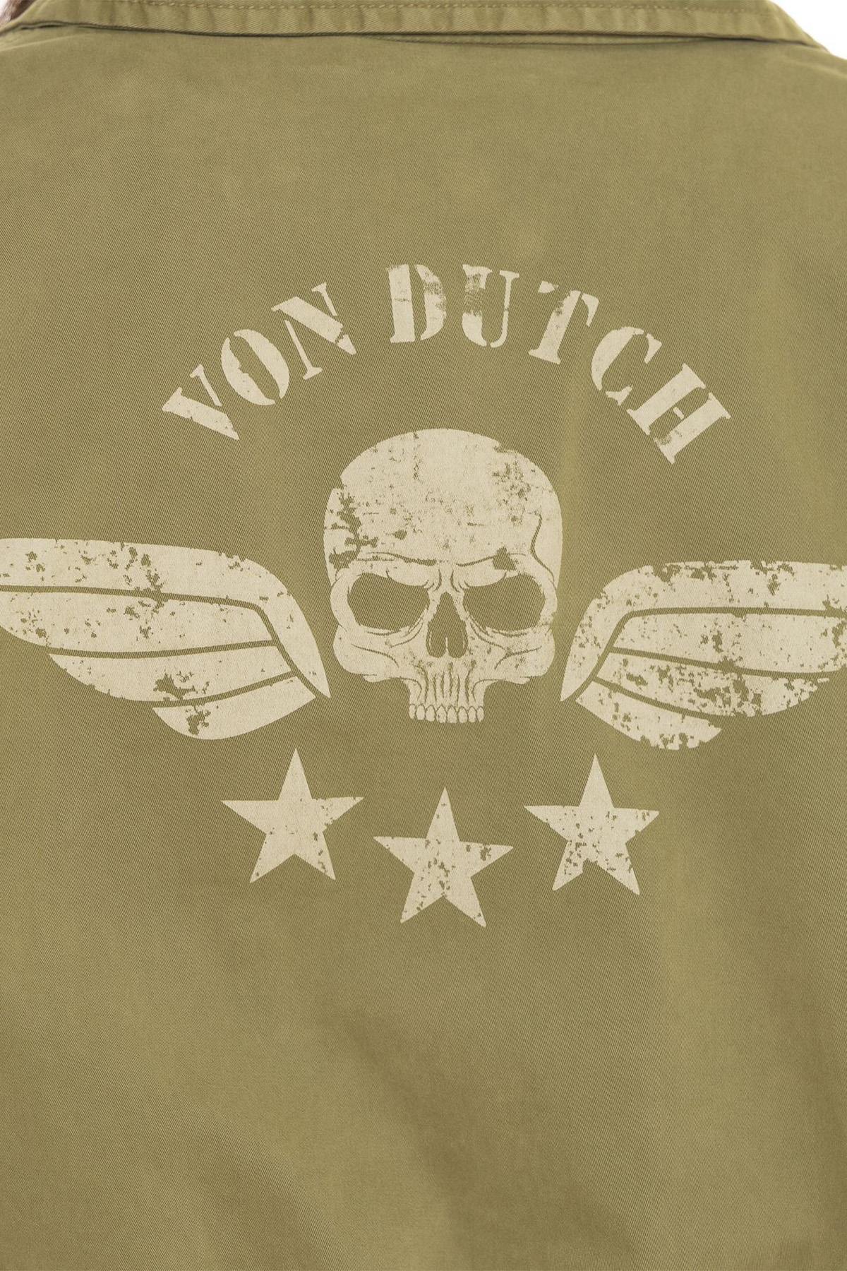 Women's military style khaki cotton jacket - Image n°5