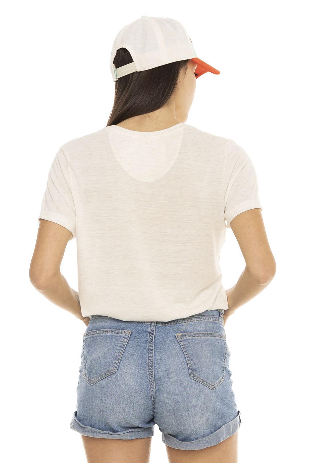 Women's white biker print t-shirt - Image n°3