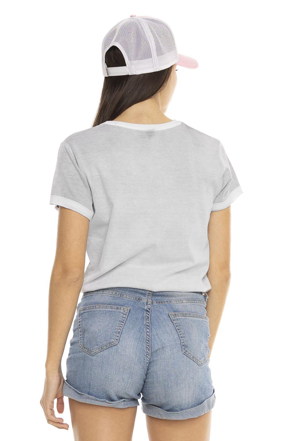 Women's gray eagle print t-shirt - Image n°3