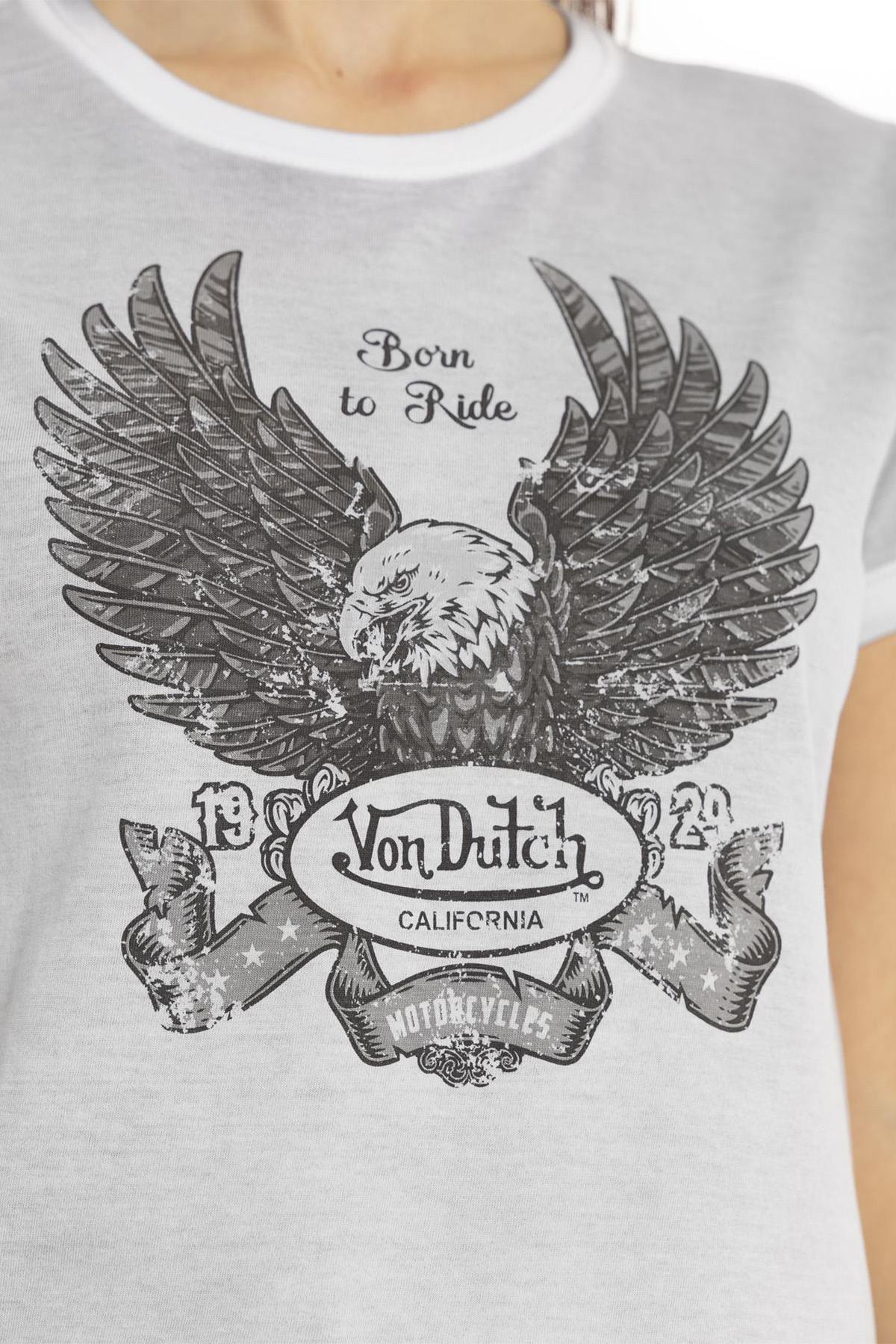 Women's gray eagle print t-shirt - Image n°2