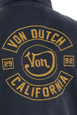 Navy blue cotton garage style jacket - Image n°4