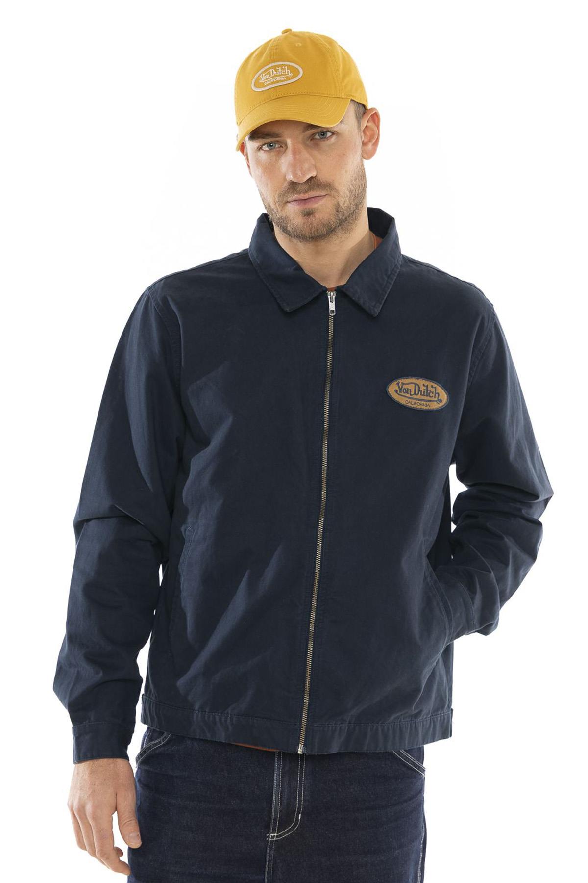 Navy blue cotton garage style jacket - Image n°4