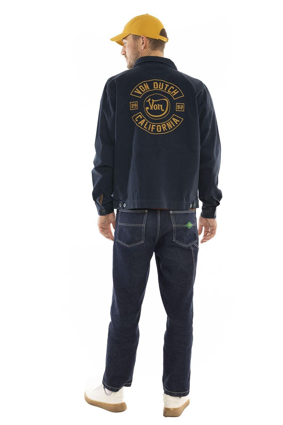 Navy blue cotton garage style jacket - Image n°7