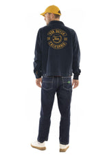 Navy blue cotton garage style jacket - Image n°9