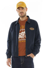 Navy blue cotton garage style jacket - Image n°1
