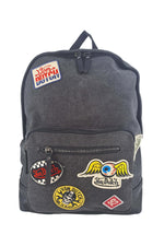 Black backpack with patches - Image n°1