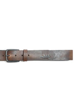 Tobacco-colored leather belt - Image n°4