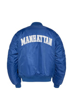 Electric blue "Manhattan" nylon bomber jacket - Image n°3