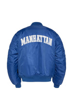 Electric blue "Manhattan" nylon bomber jacket - Image n°3