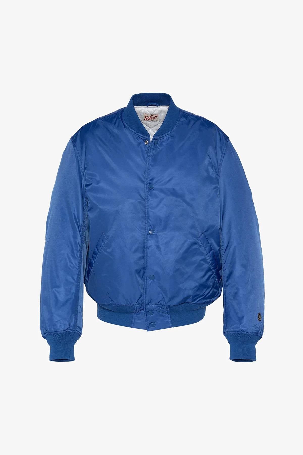 Electric blue "Manhattan" nylon bomber jacket - Image n°2