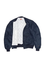 Navy blue nylon "Harlem" bomber jacket - Image n°5