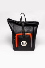 24H Le Mans black leather backpack - Image n°1