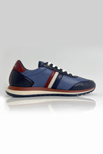 Royal blue leather racing sneakers - Image n°3
