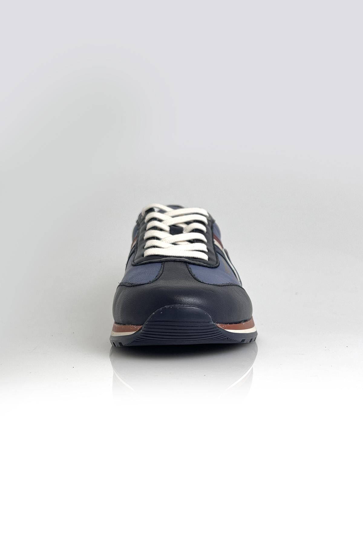 Royal blue leather racing sneakers - Image n°4