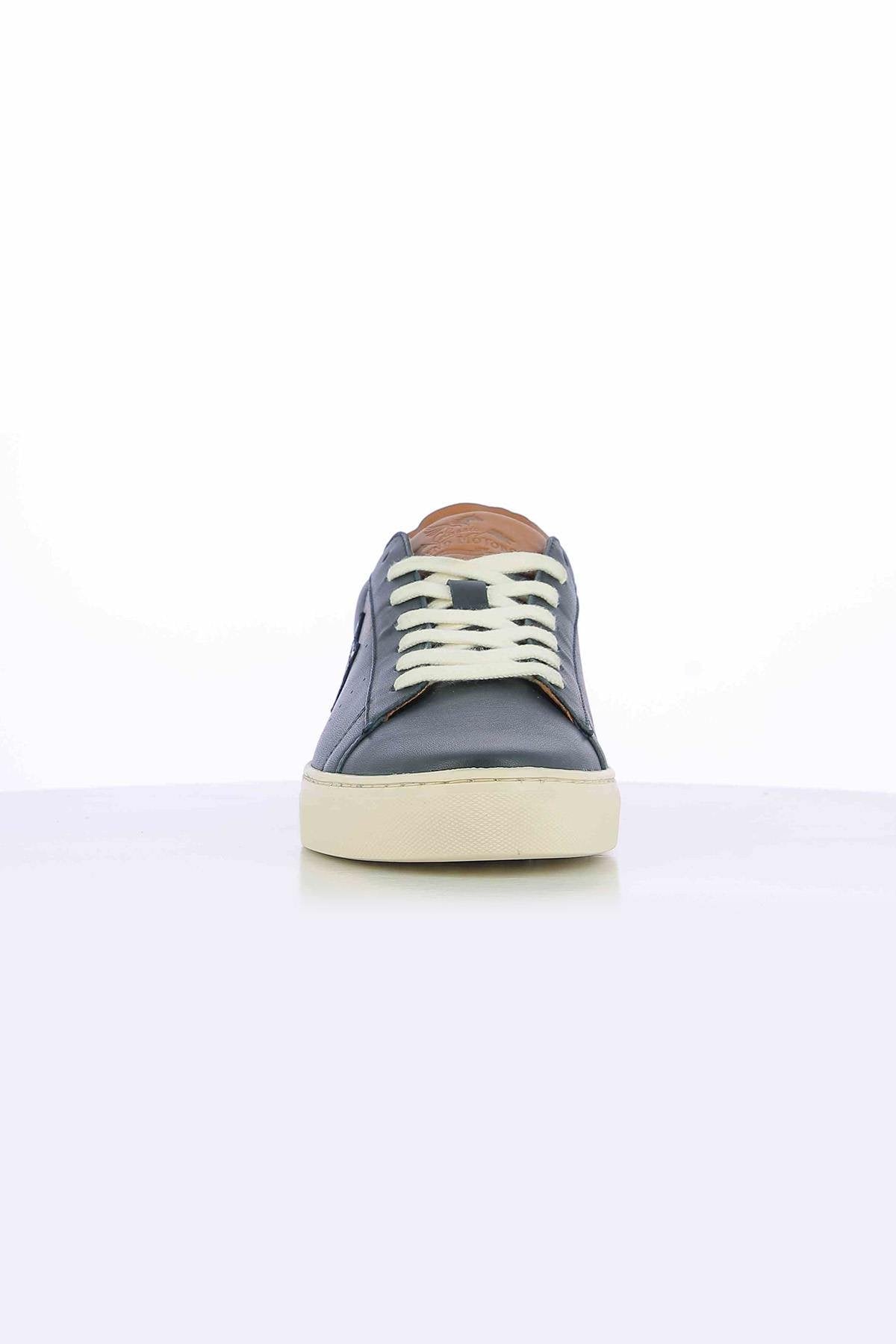 Steve McQueen navy blue leather sneakers - Image n°2