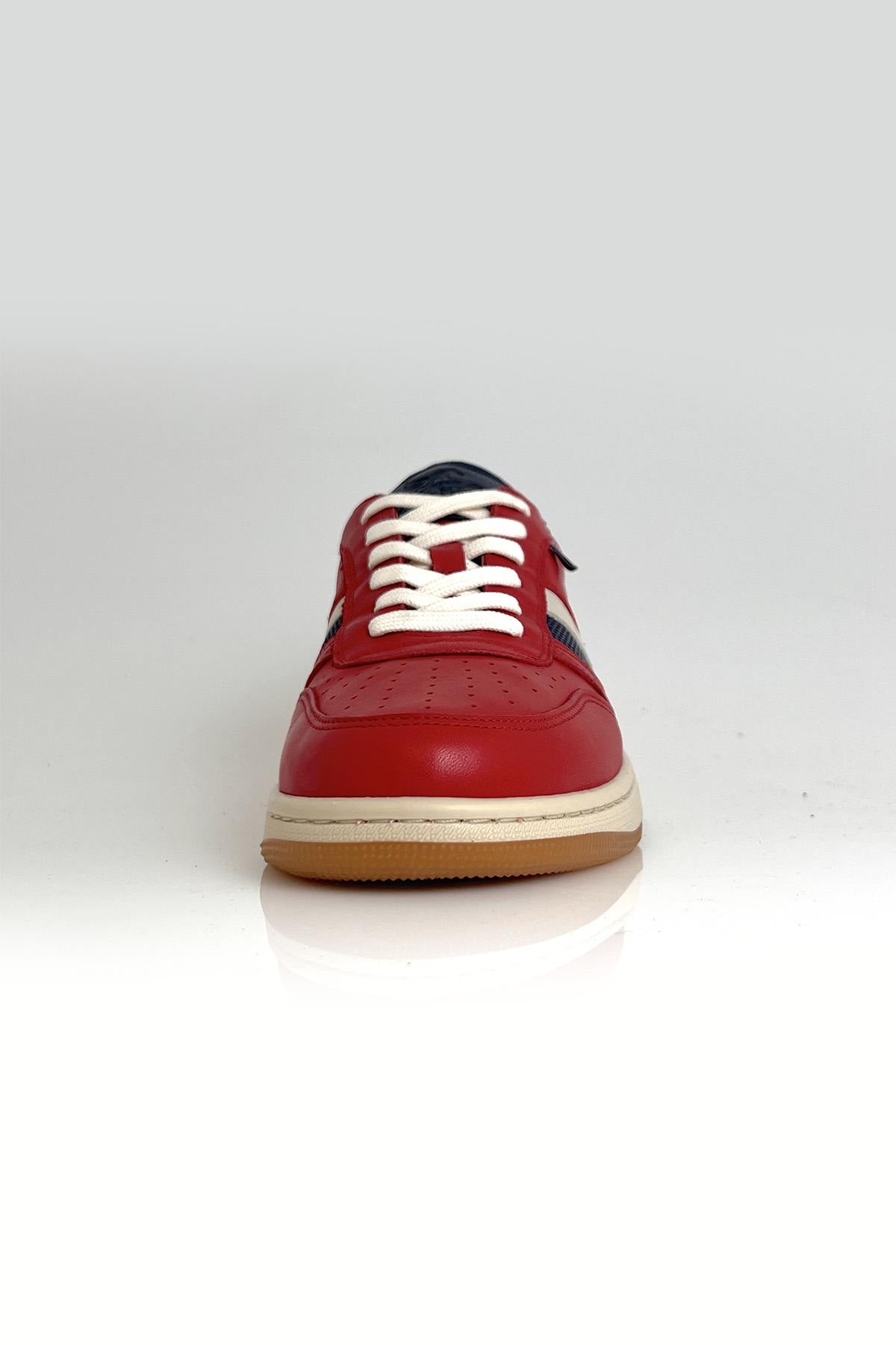 Racing red Steve McQueen leather sneakers - Image n°5
