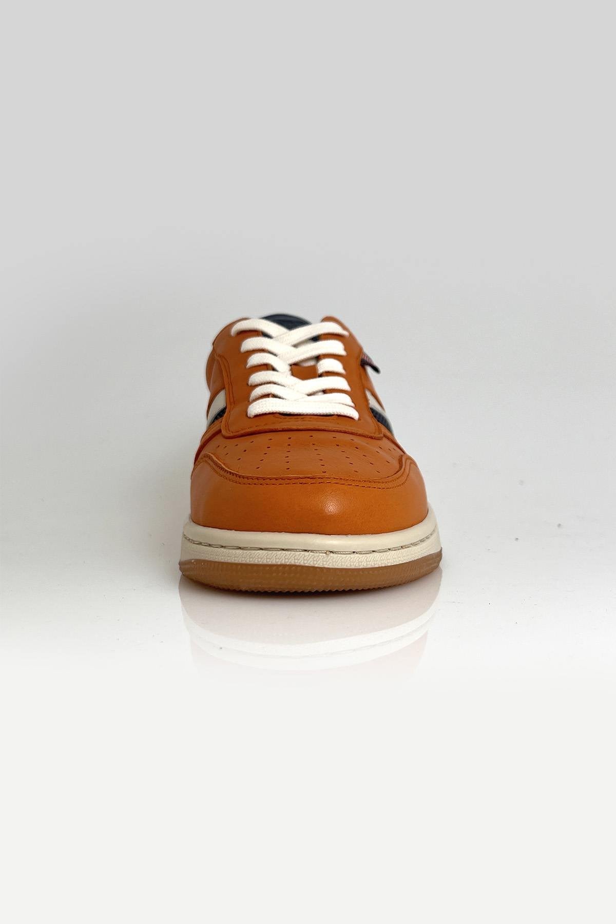 Steve McQueen orange leather sneakers - Image n°6