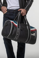 Alpine navy blue leather sports bag - Image n°7