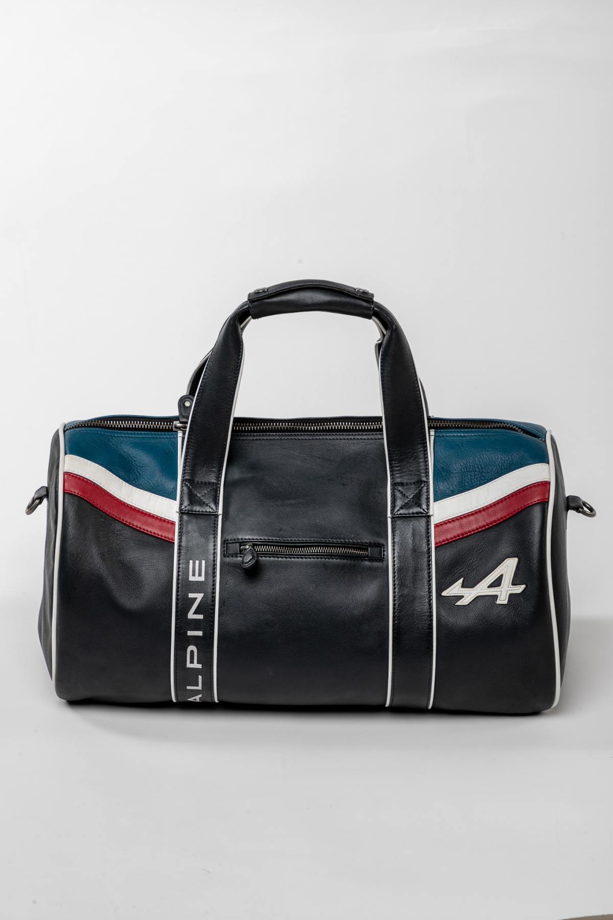Alpine navy blue leather sports bag - Image n°8