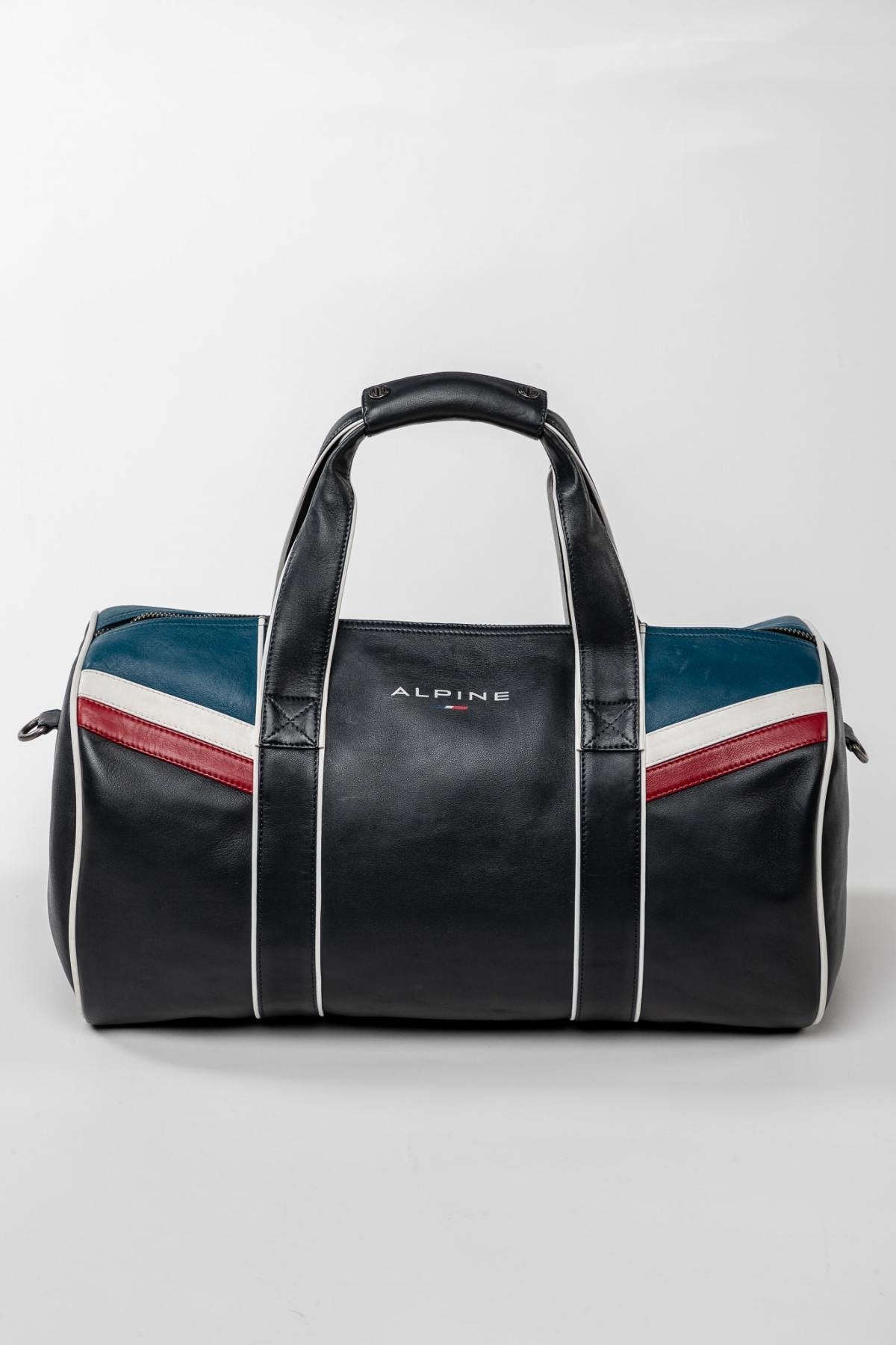 Alpine navy blue leather sports bag - Image n°10