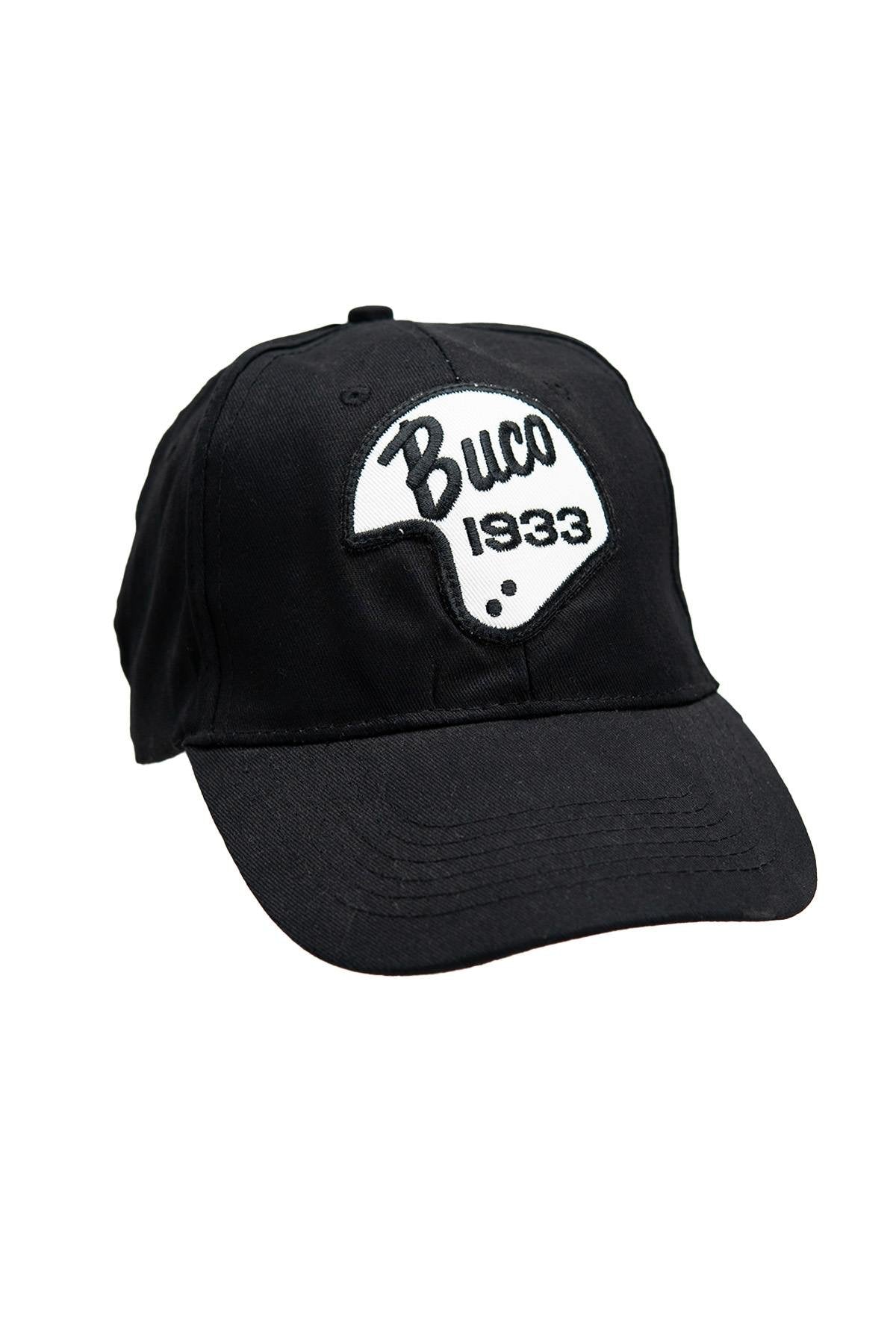 Black cap with white Buco helmet logo - Image n°1