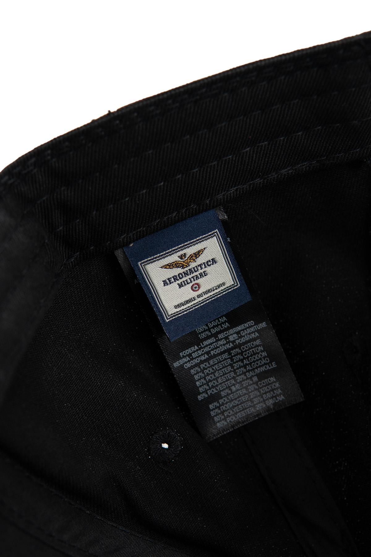 Black cap with metal eagle logo - Image n°4